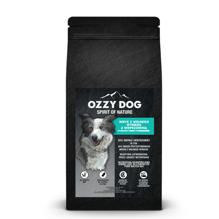 OZZY DOG INDYK WIEPRZOWINA LIGHT MAŁA RASA